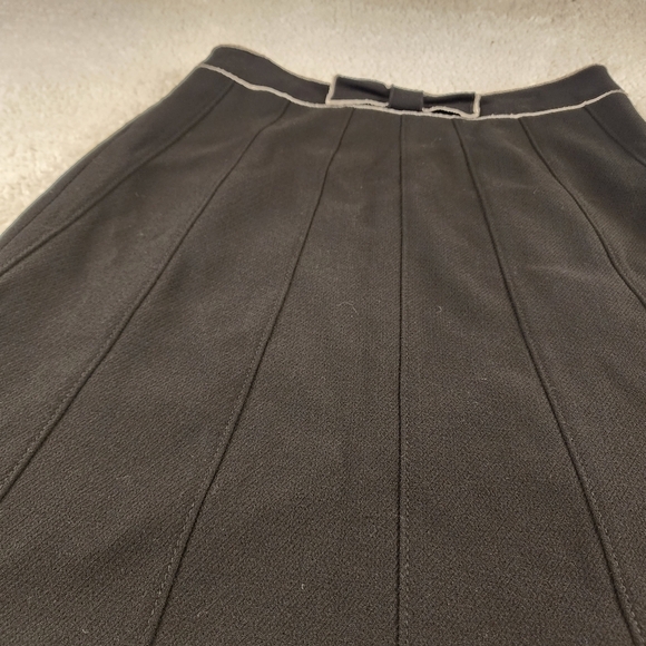 Ann Taylor black wool midi career skirt with bow Size 12 - Picture 4 of 11